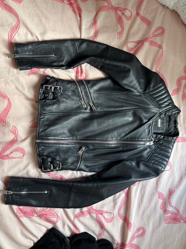 trafaluc leather vücudu saran deri ceket - Görsel 2