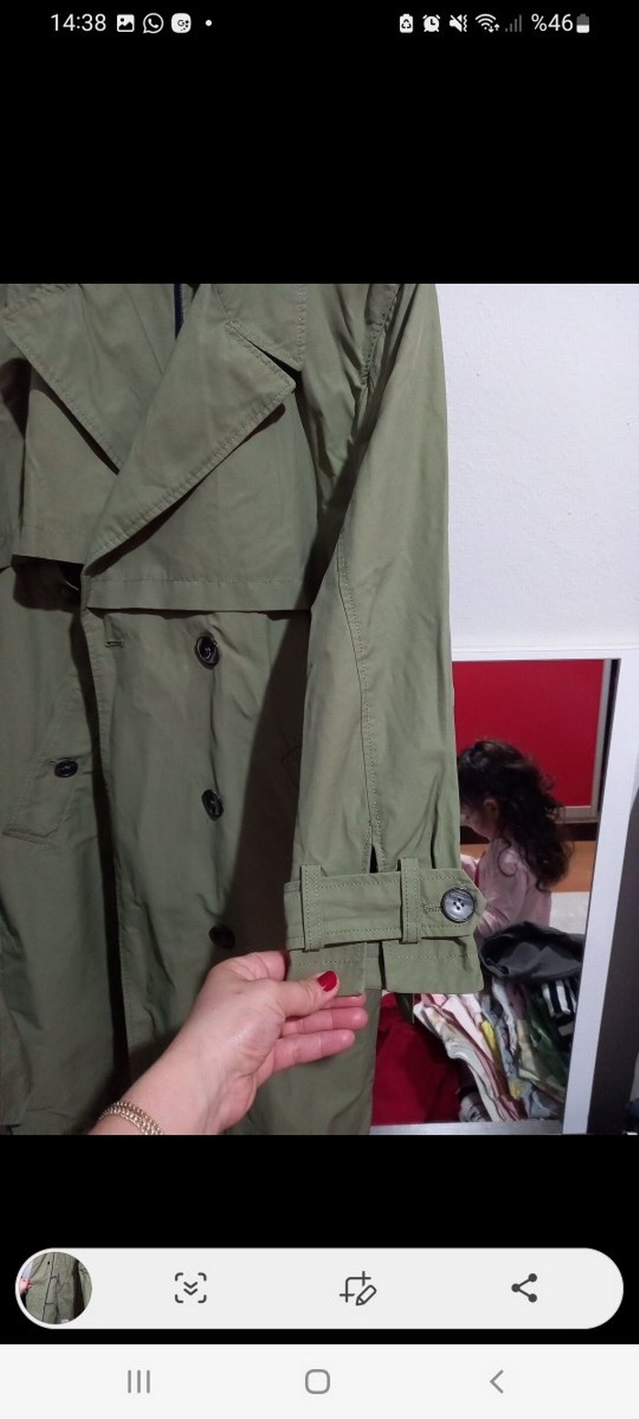 Uzun Kemerli Kadın Trençkot - Görsel 3