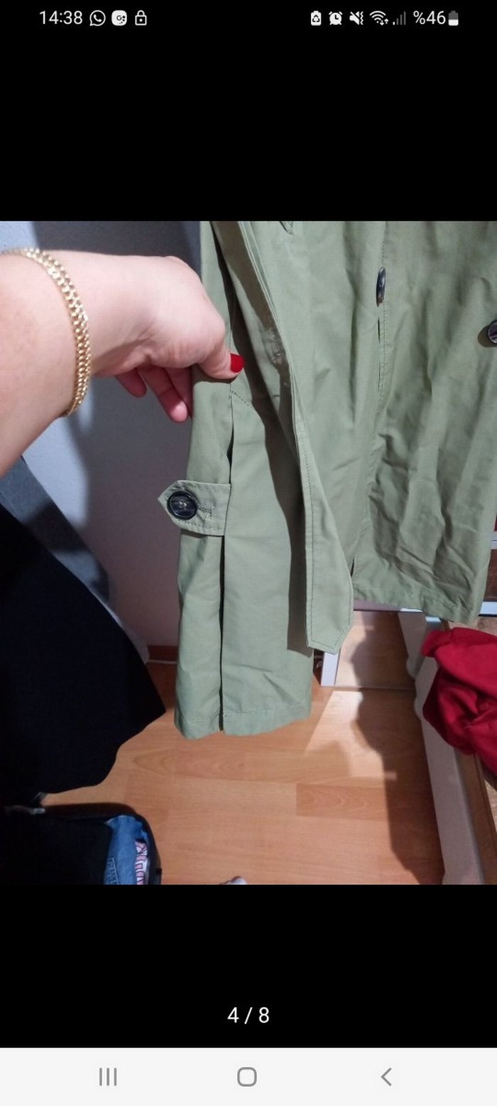 Uzun Kemerli Kadın Trençkot - Görsel 5