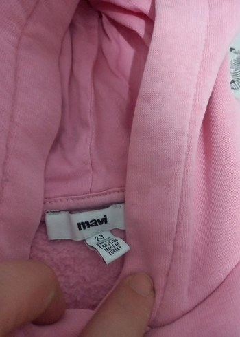 Mavi marka pembe Kapüşonlu sweat - Görsel 4