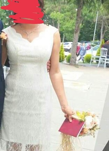 40 Beden beyaz Renk Nikah elbisesi