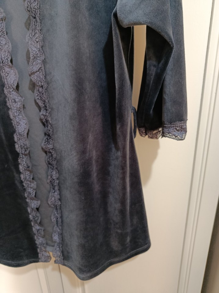 Antrasit Uzun Kollu Gotik Kadın Sabahlık ikili takım - Görsel 5