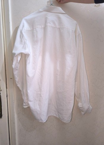 Beyaz Klasik Keten Erkek Gömlek - Görsel 3