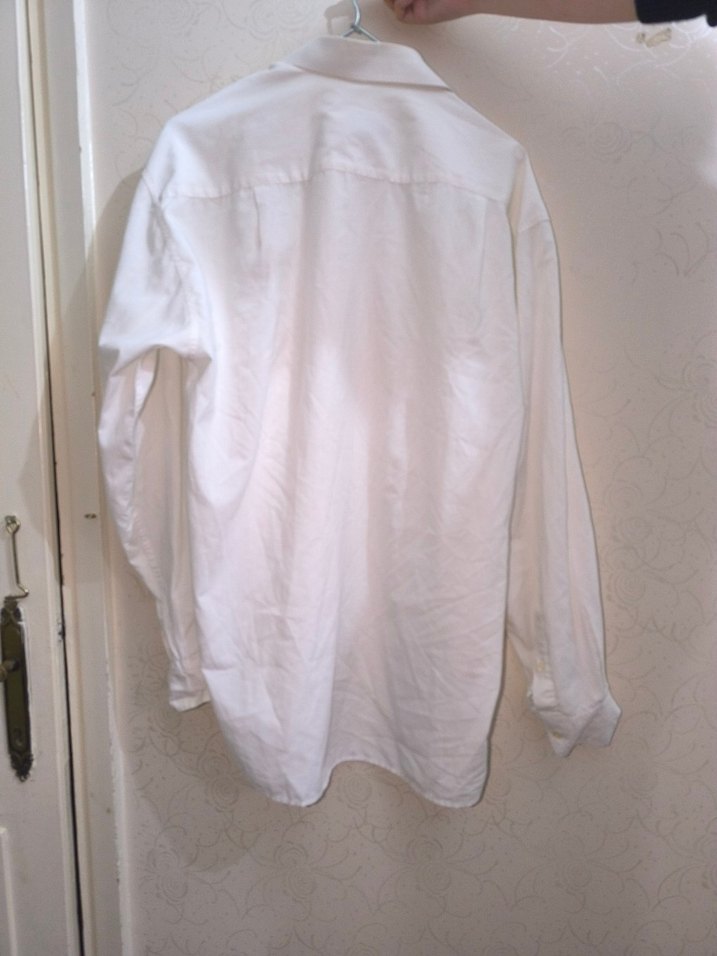 Beyaz Klasik Keten Erkek Gömlek - Görsel 3