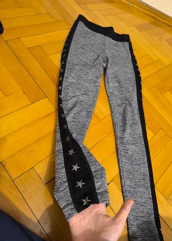 Gri Elastik Kadın Spor Tayt - Görsel 2