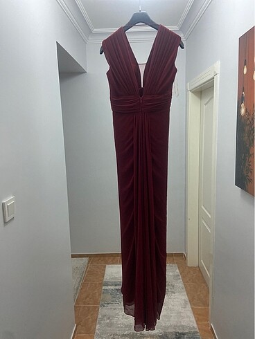 38 Beden bordo Renk İLMİO BORDO ELBİSE