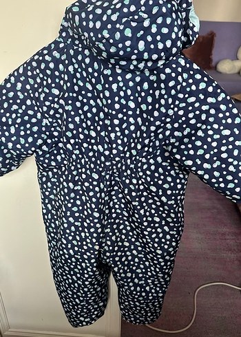 Mavi Desenli Fermuarlı Bebek Kayak Tulumu - Görsel 2