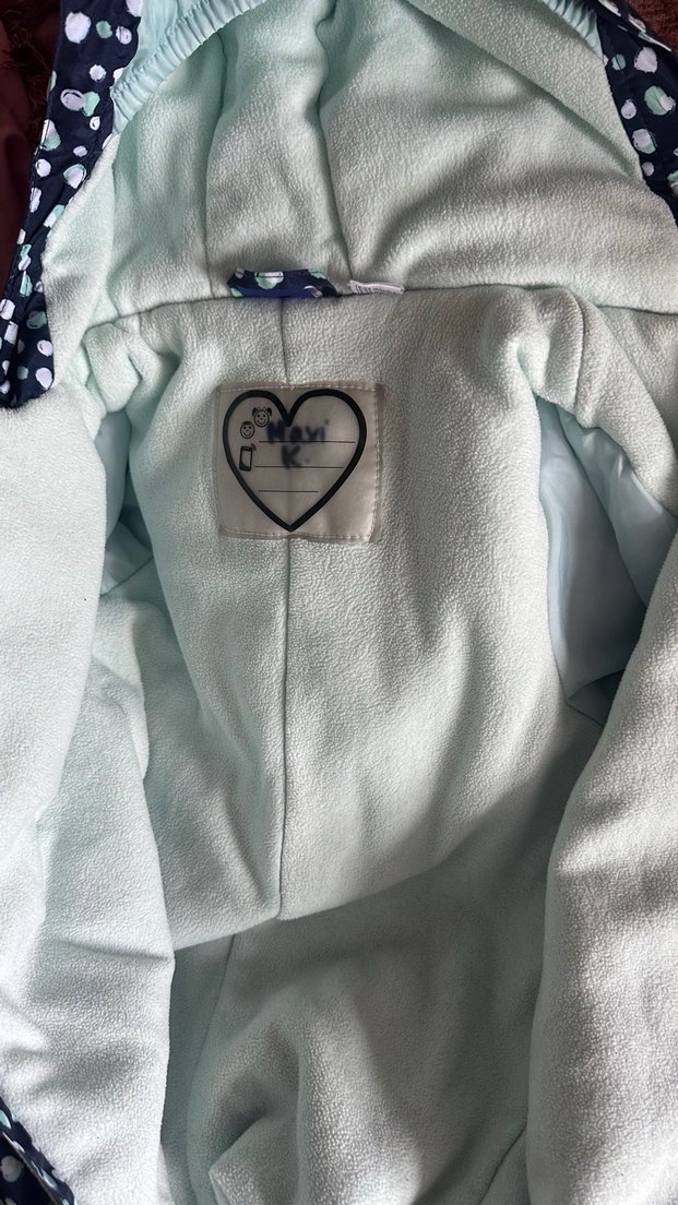 Mavi Desenli Fermuarlı Bebek Kayak Tulumu - Görsel 4