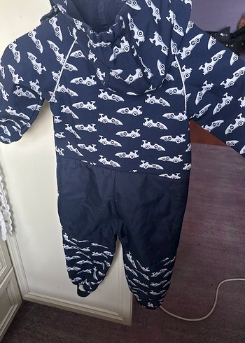 Koyu Mavi Baskılı Bebek Kayak Tulumu - Görsel 2