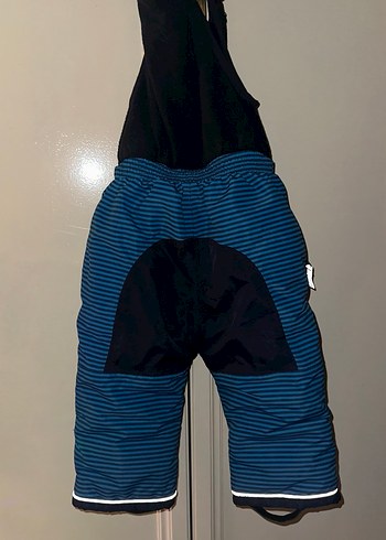 Koyu Mavi Çizgili Bebek Kayak Tulumu - Görsel 2