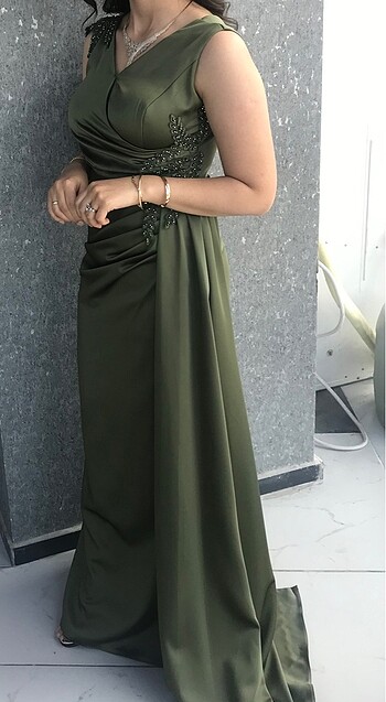 saten taşlı abiye