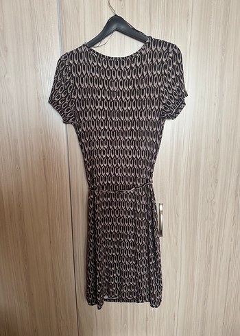Gina Bohem Gri Yılan Desenli V Yakalı Triko Elbise