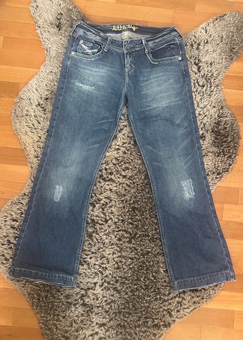 Kadın Gri Bol Kesim Midi Boy Denim Jean