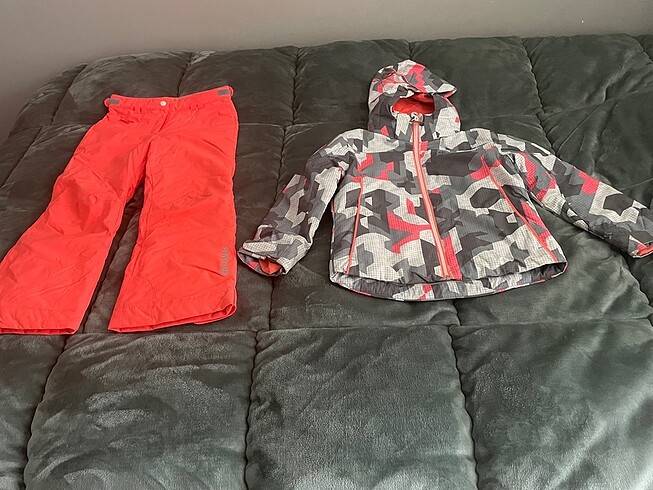 Çocuk kayak pantolon mont takımı