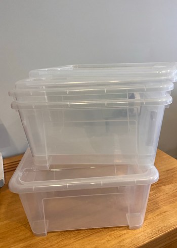 Bej Plastik Saklama Kabı Seti 3Lü - Görsel 2