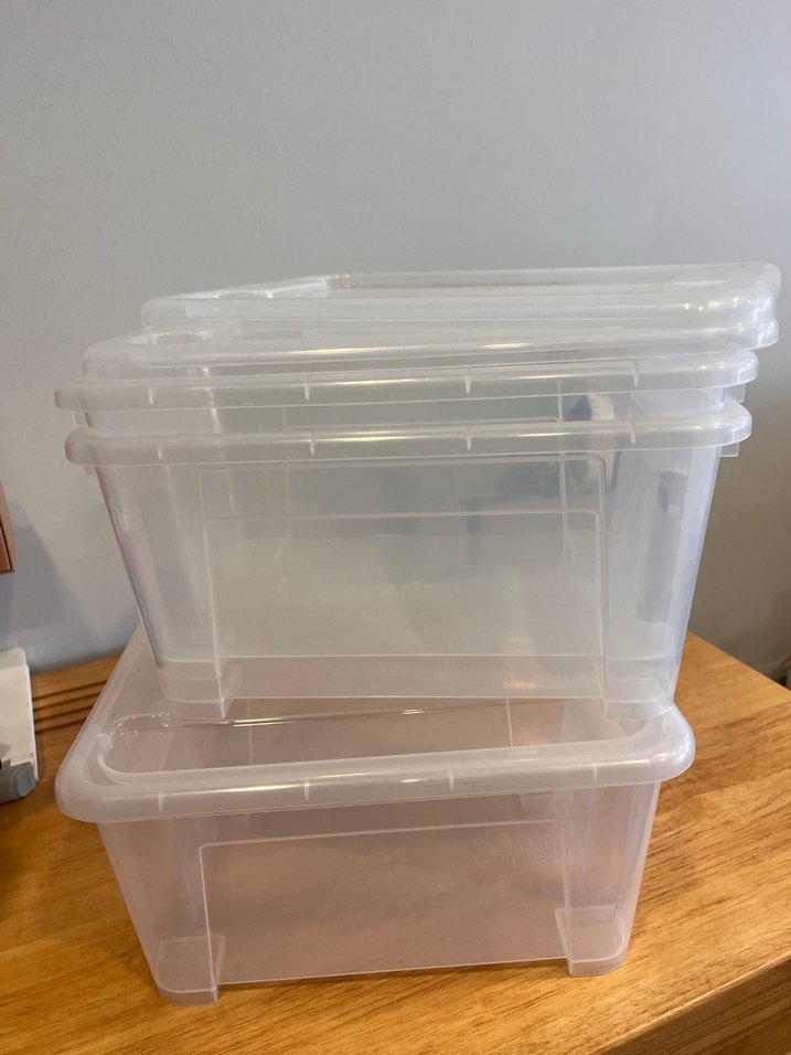 Bej Plastik Saklama Kabı Seti 3Lü - Görsel 2