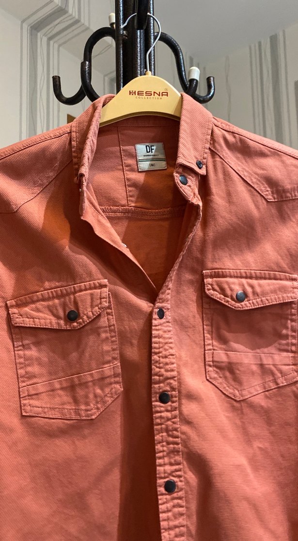 Düğmeli Erkek Keten Gömlek - Görsel 2