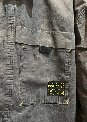 Gri Denim Düğmeli Erkek Gömlek - Görsel 3