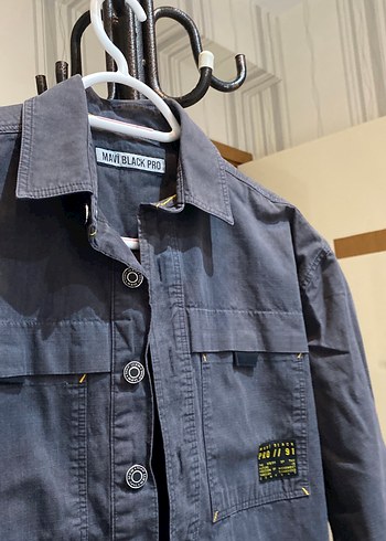 Gri Denim Düğmeli Erkek Gömlek - Görsel 2