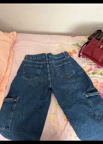 Mavi Bol Kesim Kadın Denim Pantolon - Görsel 3