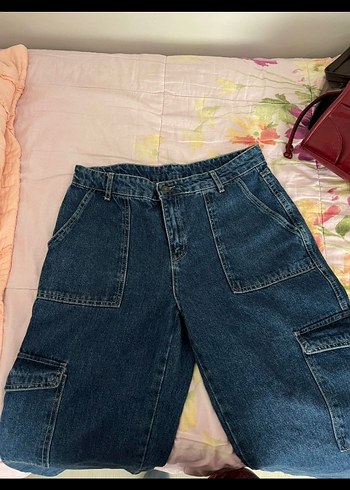 Mavi Bol Kesim Kadın Denim Pantolon - Görsel 2