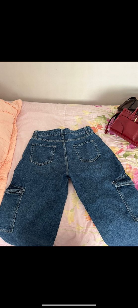 Mavi Bol Kesim Kadın Denim Pantolon - Görsel 3