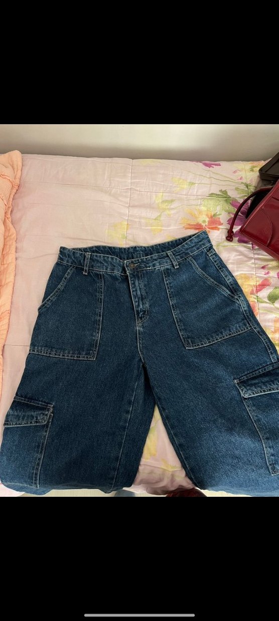 Mavi Bol Kesim Kadın Denim Pantolon - Görsel 2