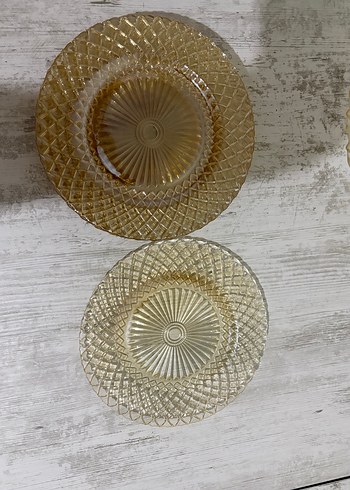 Bal rengi Vintage Ayaklı Servis Tabağı - Görsel 3