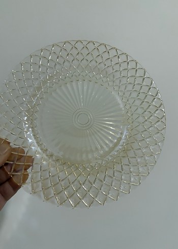 Bal rengi Vintage Ayaklı Servis Tabağı - Görsel 2