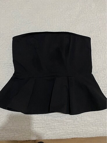 H&M siyah peplum bluz