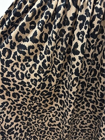 Diğer Leoparlı midi boy elbise