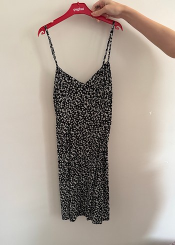 Kadın Siyah Midi Strappy Elbise