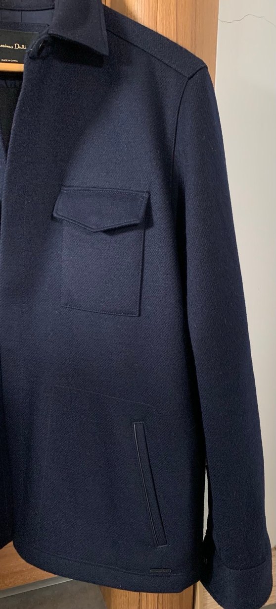 Massimo Dutti Erkek Lacivert Pamuklu Midi Ceket - Görsel 2