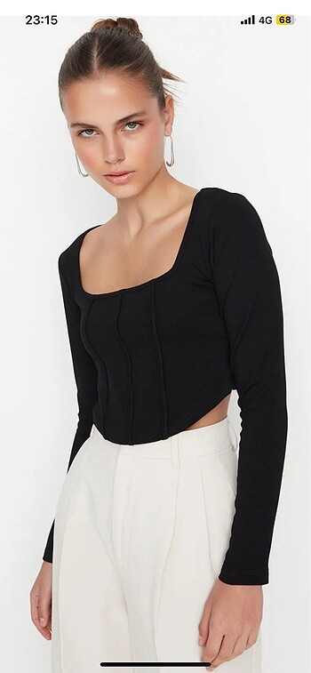 Trendyol & Milla siyah crop