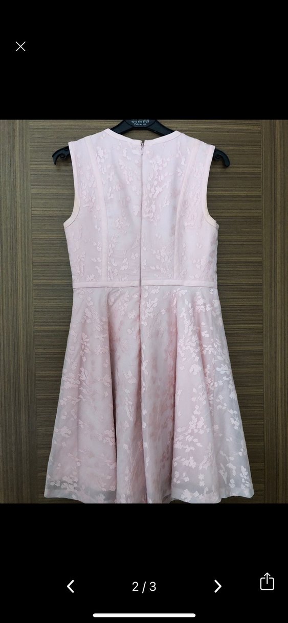 Pembe Dantel Midi Elbise - Görsel 2