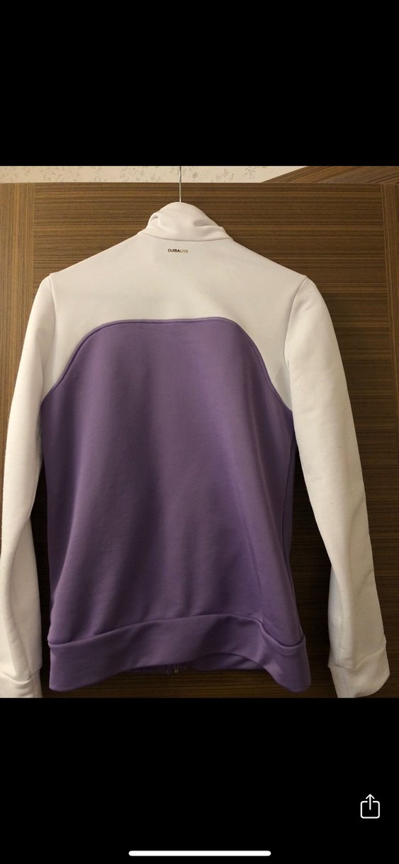 Orijinal Adidas Mor Beyaz Fermuarlı Spor Ceket - Görsel 2