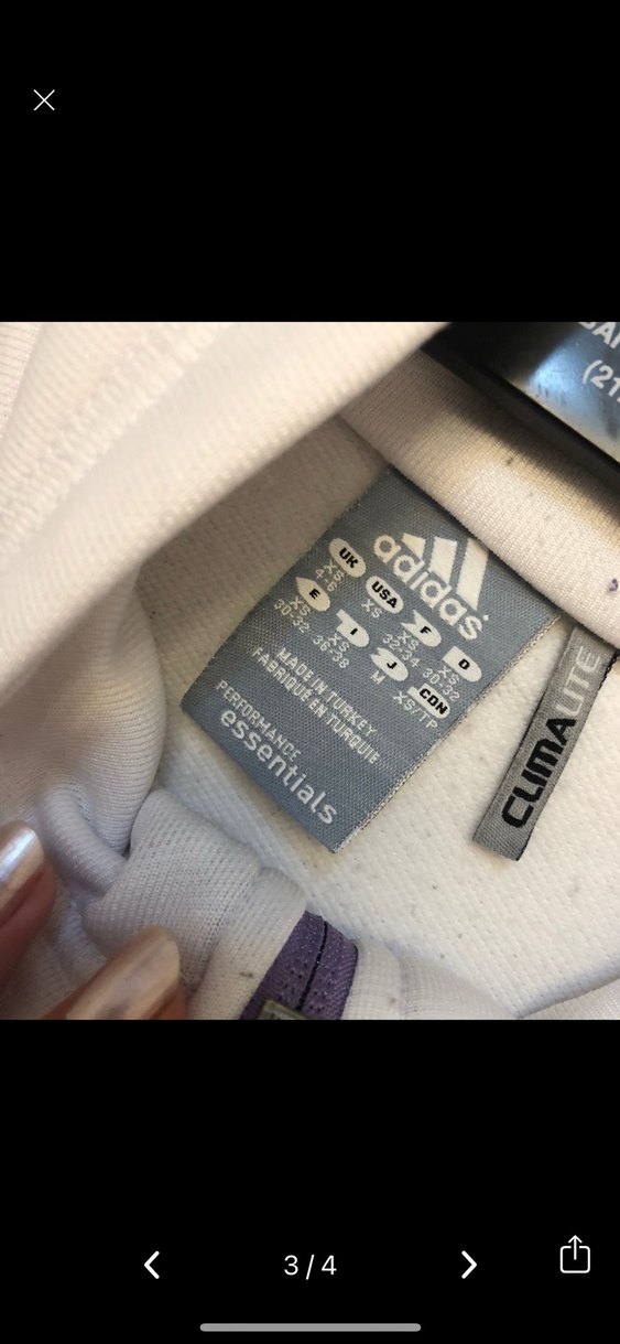 Orijinal Adidas Mor Beyaz Fermuarlı Spor Ceket - Görsel 3