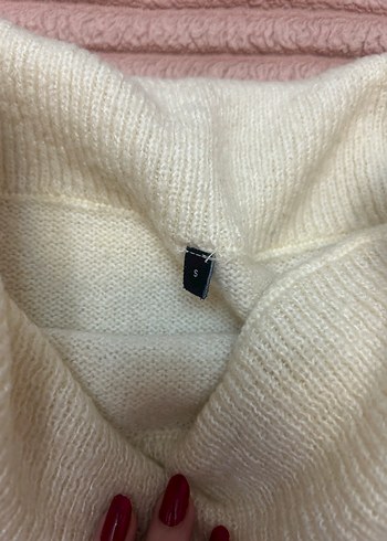 Kadın Beyaz Boğazlı Triko Kazak - Görsel 2