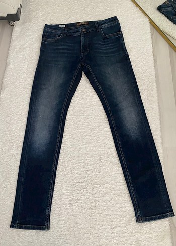 Erkek Lacivert Regular Fit Denim Pantolon