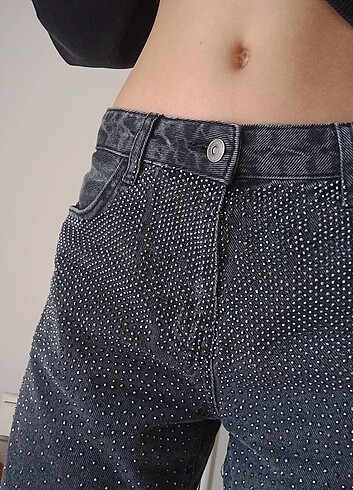 32 Beden koton simli pantalon