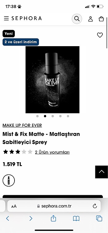 Mist & Fix Matte - Matlaştıran Sabitleyici Sprey