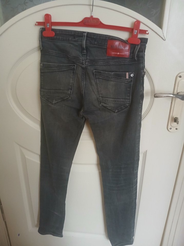 Gri Erkek Dar Kesim Denim Pantolon - Görsel 4