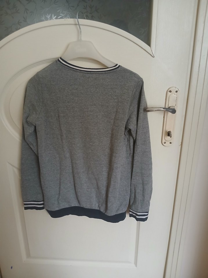 Gri Erkek Çocuk Triko Sweatshirt - Görsel 3