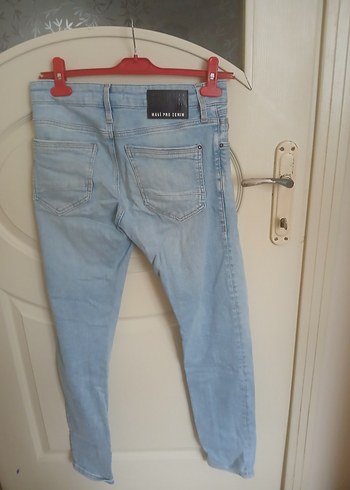 Gri Mavi Bol Kesim Erkek Kot Pantolon - Görsel 2