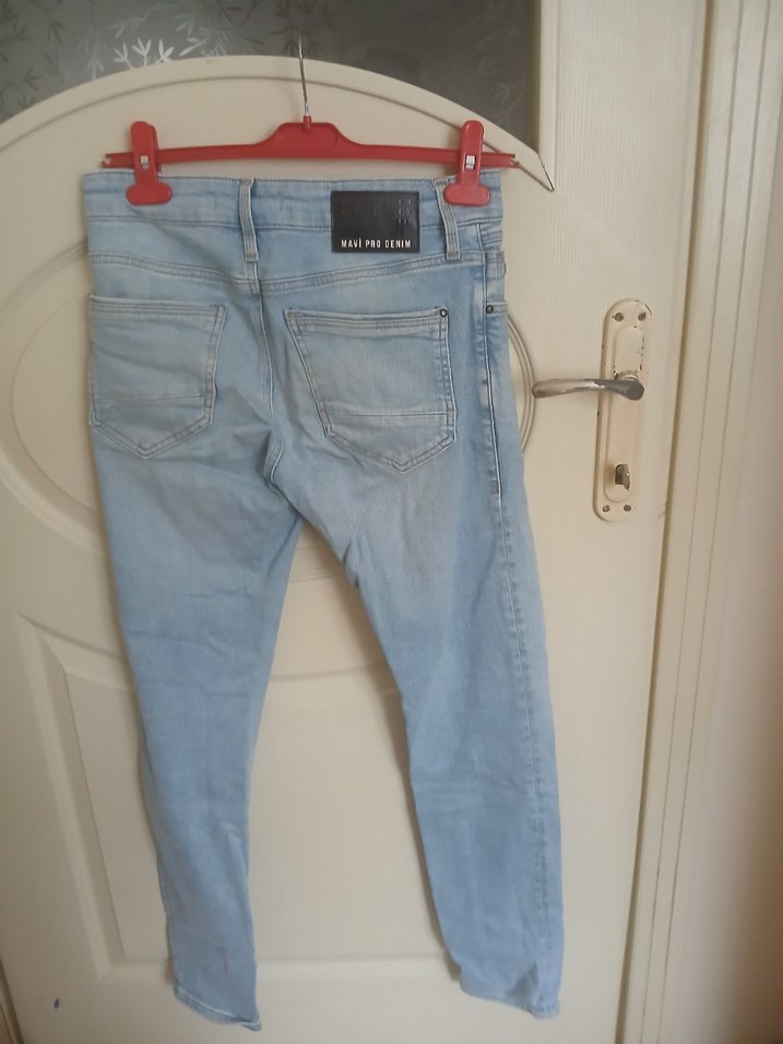 Gri Mavi Bol Kesim Erkek Kot Pantolon - Görsel 2