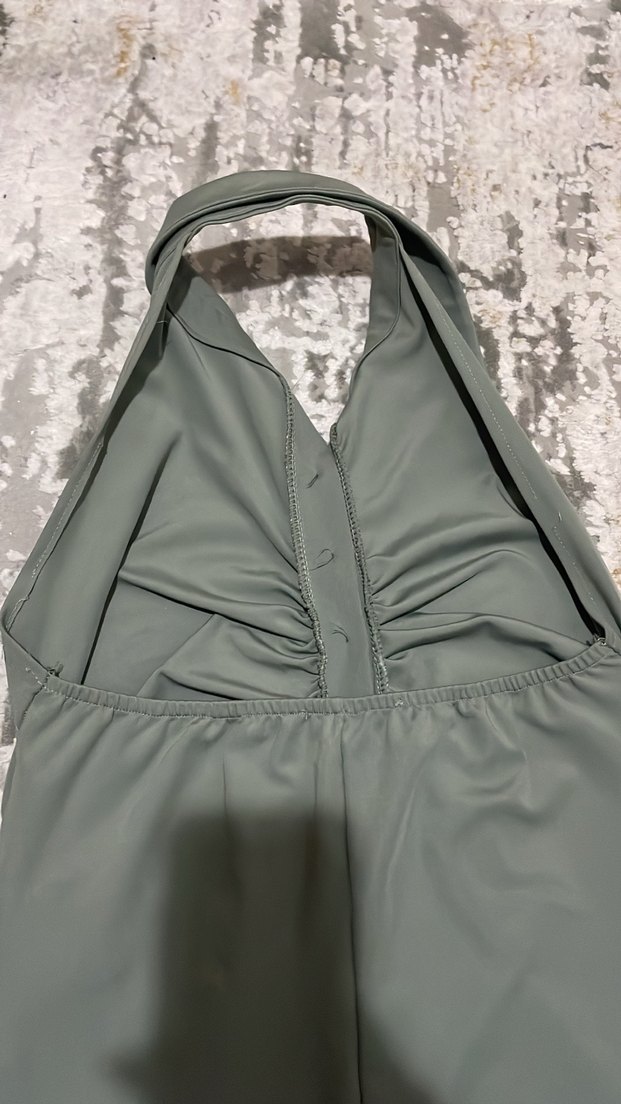 Yeşil şort tulum - Görsel 5