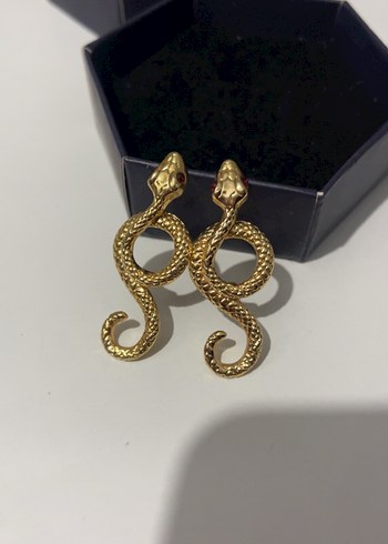 Altın Renk Yılan Figürlü Küpeler - Görsel 4