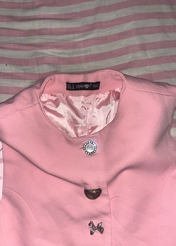 Düğmeli Pembe Kadın Yelek - Görsel 3