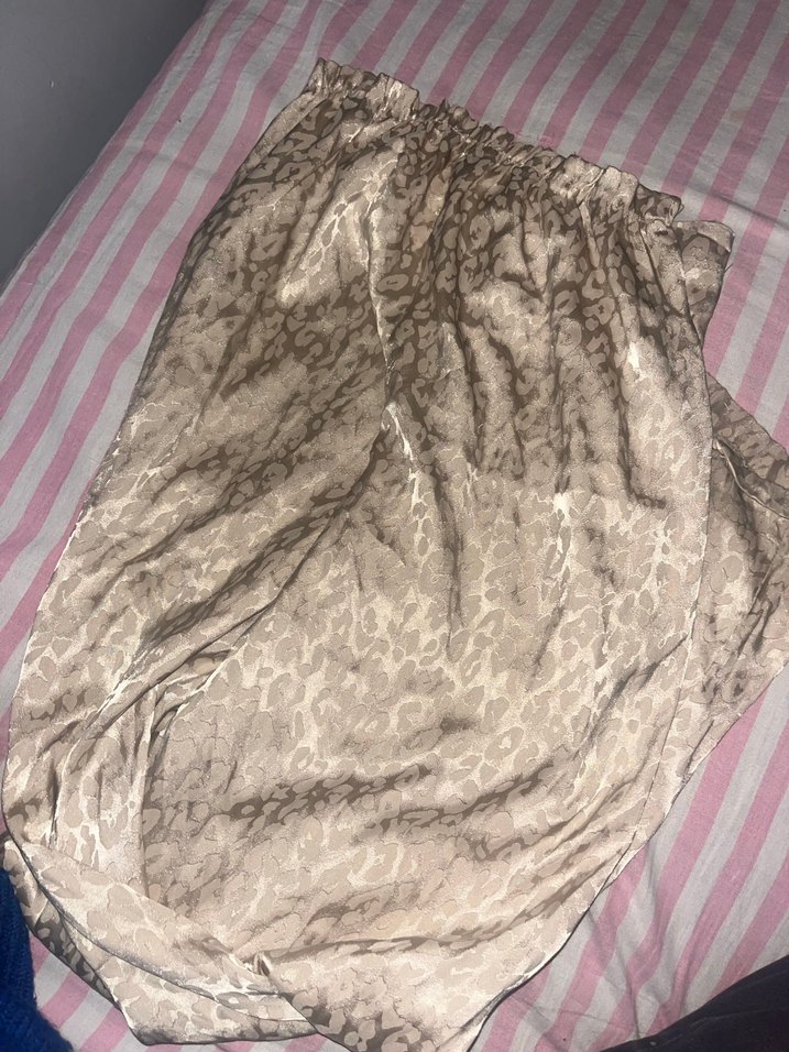 Leopar Desenli Kadın Geniş Kesim Kumaş Pantolon - Görsel 2