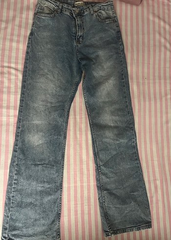 Gri Kadın Bol Kesim Midi Denim Pantolon - Görsel 2